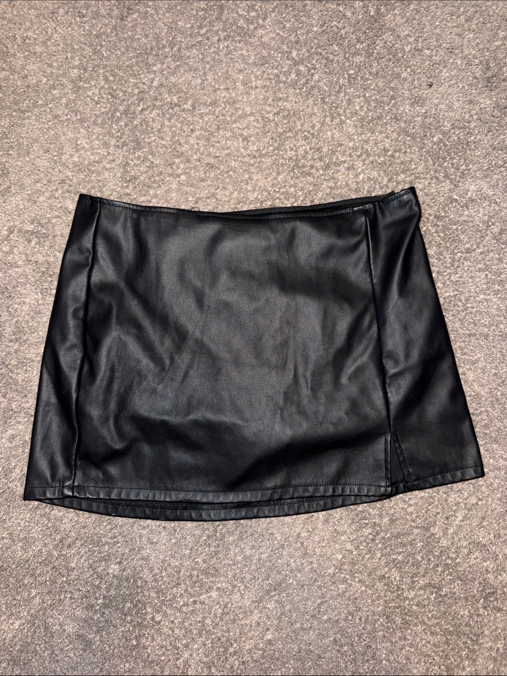 Black Faux Leather Skirt - Women's Chic Everyday Style